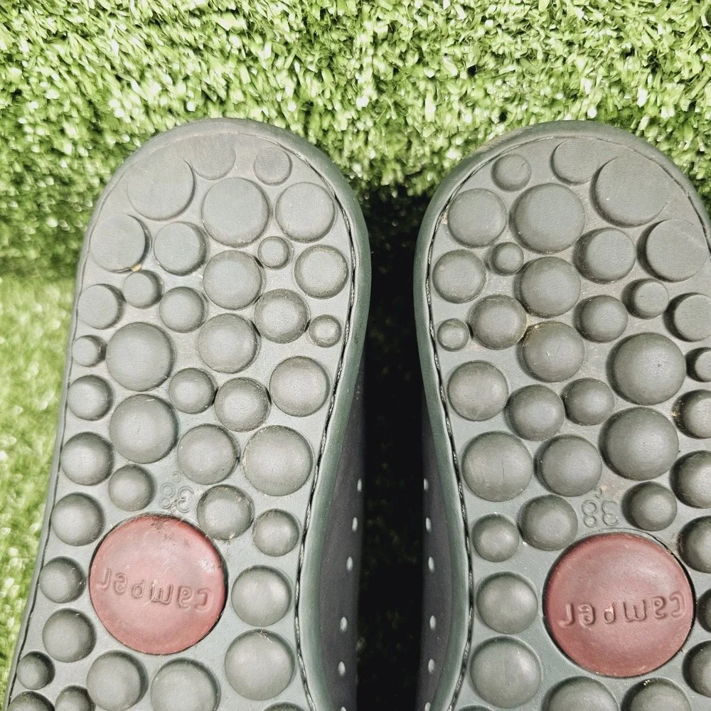 Camper Pelotas Dark Green Leather Casual Comfort Sneakers Womens US 7.5 8‎ EU 38